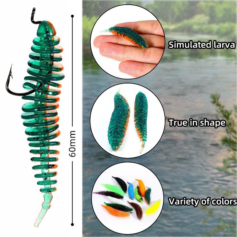Sougayilang 12tk Worm Bait Pehme sööt 40mm 60mm Püügipeibutis Magevee Swimbaits Silikoonist Pehme sööt karpkala bassi haugi püügiks