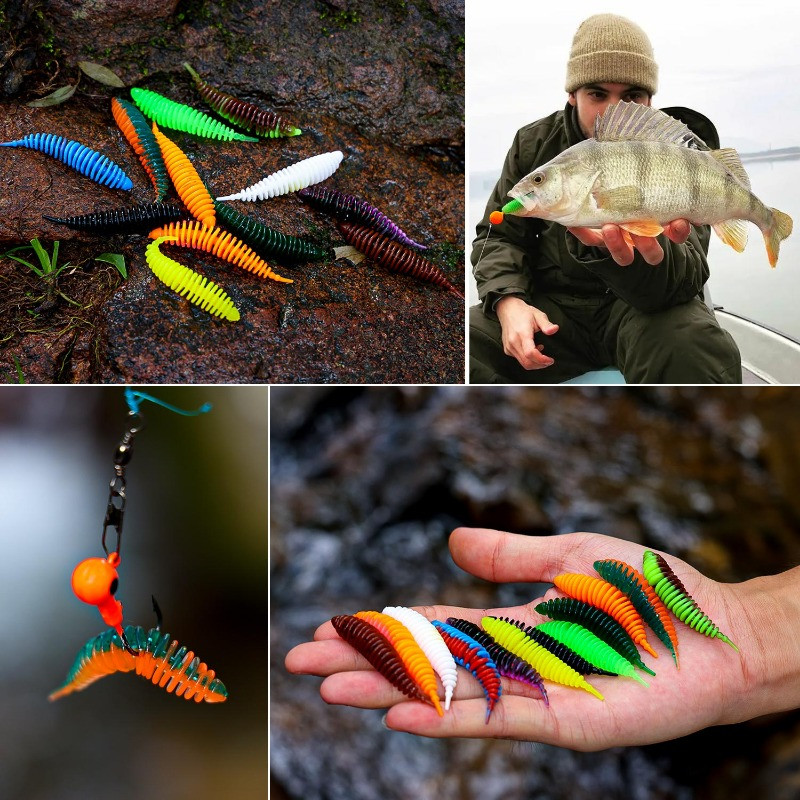 Sougayilang 12tk Worm Bait Pehme sööt 40mm 60mm Püügipeibutis Magevee Swimbaits Silikoonist Pehme sööt karpkala bassi haugi püügiks