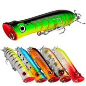 1 τεμ 80 χιλιοστών 12 g Topwater Popper Fishing Lures Wobblers Long Casting Τεχνητά σκληρά δολώματα Δολώματα αλιείας σε θαλασσινό νερό