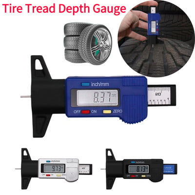 Цифрови автомобилни гуми Измервател на дълбочината на протектора на гумите Измервател Инструмент за измерване на шублер Измерватели на дебелината на протектора Спирачна накладка Система за наблюдение на гумите