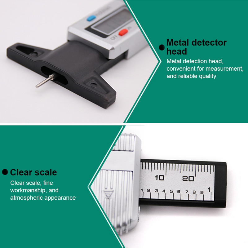 Digitaalne autorehvi rehvi turvise sügavuse mõõtja tööriist pidurisadula paksuse mõõturid Turvise rehvi piduriklotside rehvide seiresüsteem