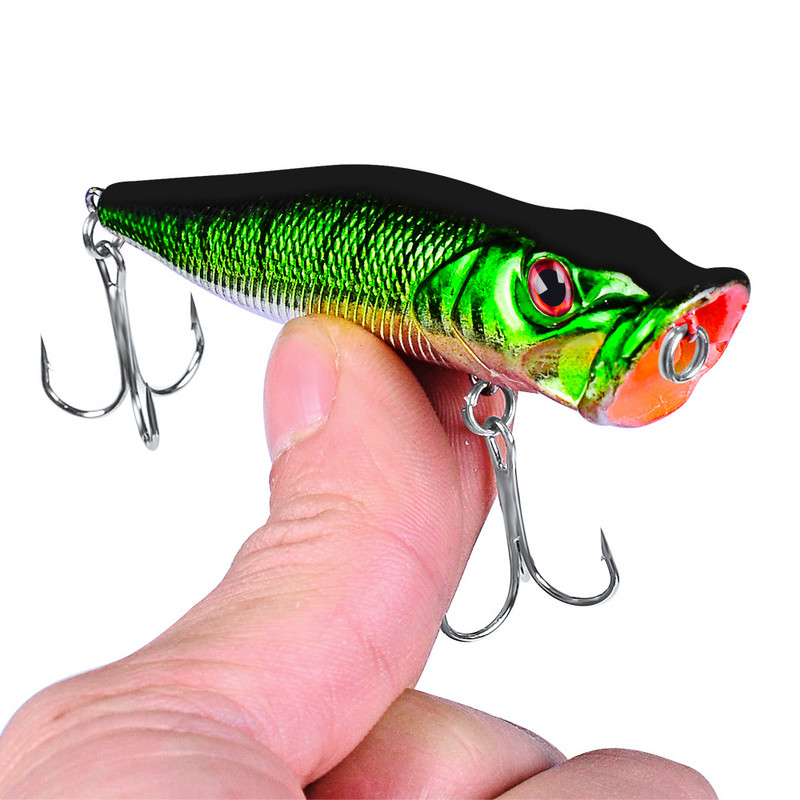 1db horgászcsalik Topwater Popper csali 9,3 cm 12g kemény csali mesterséges wobbler műanyag horgászfelszerelés 4 # horoggal