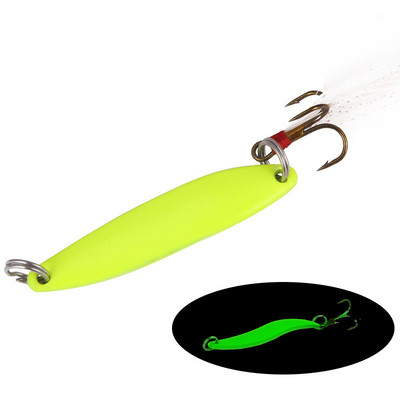 1 tk 5g 7g 10g 13g metallist helendav lusikas peibutussööda vurr Hard Fishing Lure litrid sulgedega konksud Vobbler Bass Pesca Tackle