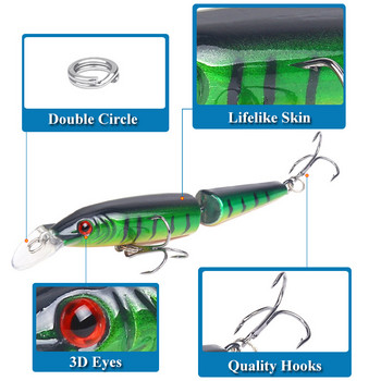 CHENGBIN 2-Segments Jointed Fishing Lures 10,5cm 9g Folating Minnow Lures Artificial Bait Wobblers for Pike Fishing Accessories