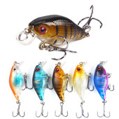 1 buc. Nalucă de pescuit tare 40 mm 4,6 g Mini Wobblers Crank Momeală pentru Stiucă Floating Crankbait Swimbait Pesca cu cârlig dublu