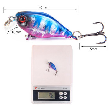 1 бр. Твърда риболовна примамка 40 mm 4,6 g Мини воблери Crank Bait за щука Floating Crankbait Swimbait Pesca с двойна кука