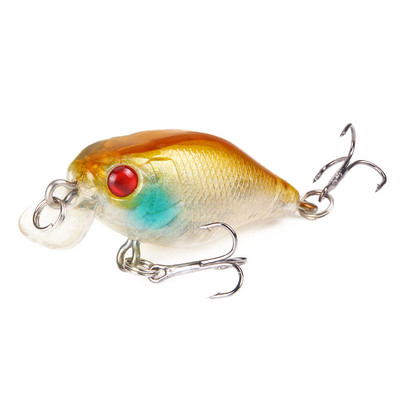 1 buc. Nalucă de pescuit tare 40 mm 4,6 g Mini Wobblers Crank Momeală pentru Stiucă Floating Crankbait Swimbait Pesca cu cârlig dublu