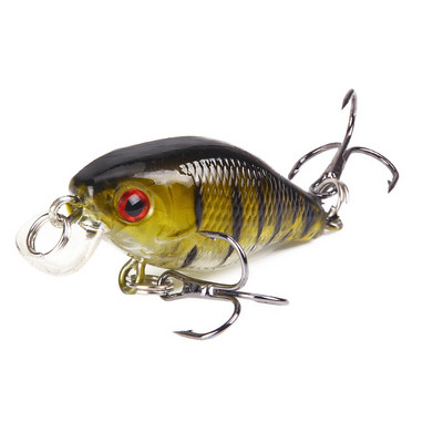 1 buc. Nalucă de pescuit tare 40 mm 4,6 g Mini Wobblers Crank Momeală pentru Stiucă Floating Crankbait Swimbait Pesca cu cârlig dublu