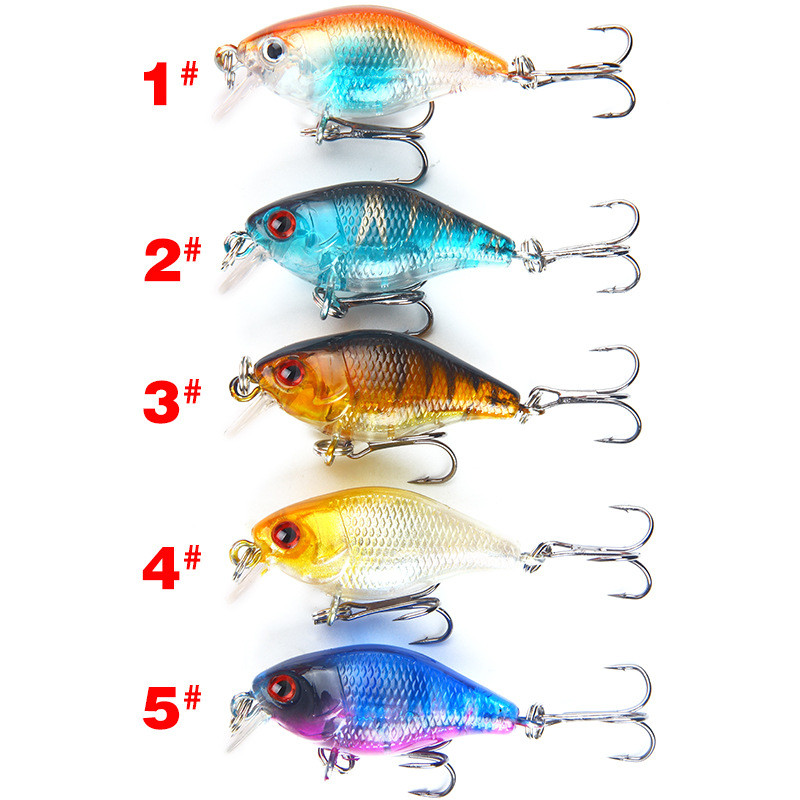 1 buc. Nalucă de pescuit tare 40 mm 4,6 g Mini Wobblers Crank Momeală pentru Stiucă Floating Crankbait Swimbait Pesca cu cârlig dublu