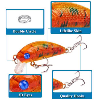 Minnow Fishing Lure 50mm 4,2g Topwater Hard Bait Wobbler Jig Bait Crankbait Κυπρίνος Ριγέ μπάσο Pesca Fishing Gear