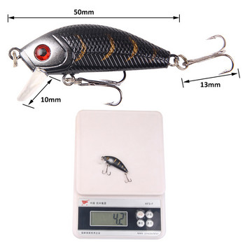 Minnow Fishing Lure 50mm 4,2g Topwater Hard Bait Wobbler Jig Bait Crankbait Κυπρίνος Ριγέ μπάσο Pesca Fishing Gear