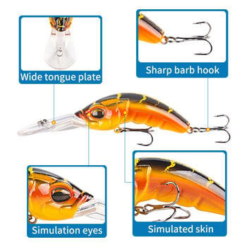 1 τεμ Minnow Fishing Lure 10,4cm14,5g Floating Hard Wobbler Bait Crankbait Κυπρίνος ριγέ μπάσο Pesca Είδη ψαρέματος SwimBait