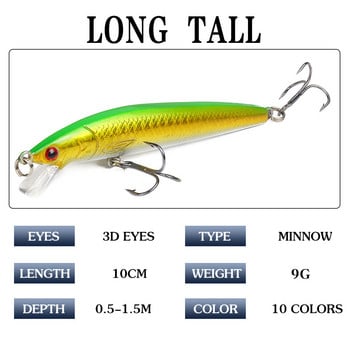 1 τεμ Fishing Lures Kit Minnow Sinking Wobbler Hard Bait Bionic 3D Eyesfor Bass Trout Walleye Redfish Saltwater