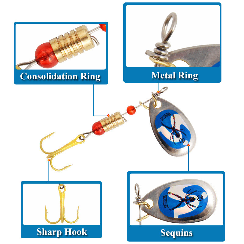 1 tk 3,5 g spinningu landid lusikapüügi landid voblerid CrankBits Jig metallist litrid forelli kõva sööt konksudega karpkalapüügi sööt