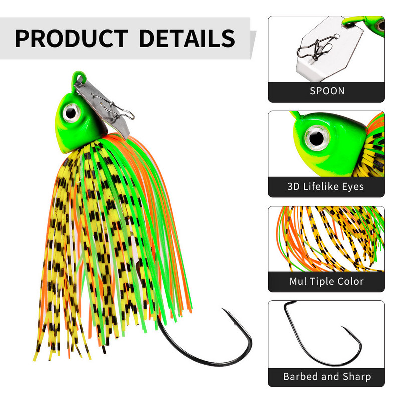 1PCS Chatter Bait Spinner Bait Weedless Pescuit Naluca Buzzbait Wobbler Chatterbait pentru Bass Stiuca Walleye Fish