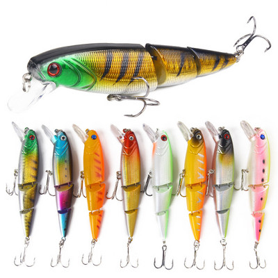 1 buc. Nalucă de pescuit Wobblers cu mai multe secțiuni Minnow 3 articulate Isca momeală tare artificială Crankbait Trolling Bass Stiuca biban