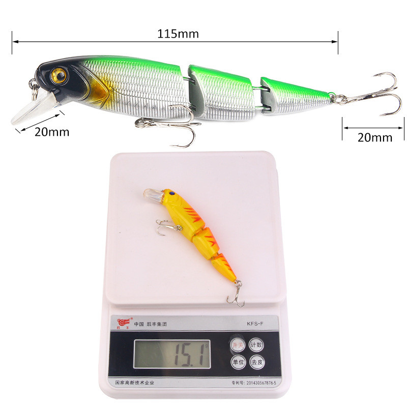 1Pcs Wobblers Multi-section Fishing Lure Minnow 3 Jointed Isca Artificial Hard Bait Crankbait Trolling Bass Pike Perch Tackle