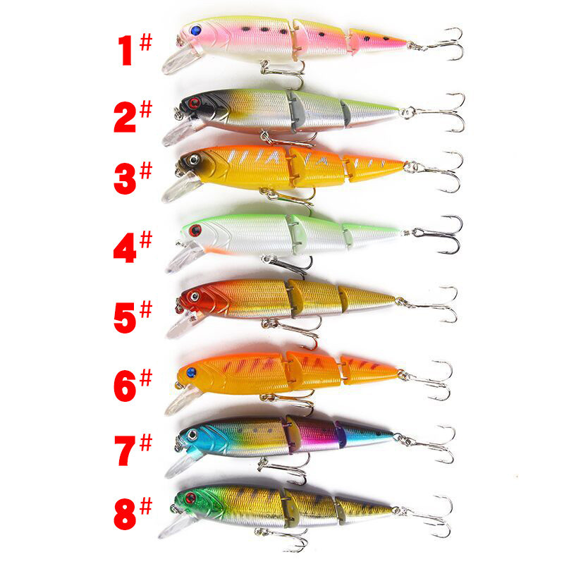 1Pcs Wobblers Multi-section Fishing Lure Minnow 3 Jointed Isca Artificial Hard Bait Crankbait Trolling Bass Pike Perch Tackle