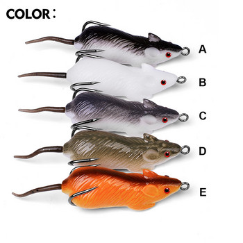 1Pcs 6cm11.5g 3D Eyes Soft Mouse Fishing Lure Плаваща изкуствена стръв Силиконова морска плувна стръв Риболовни принадлежности