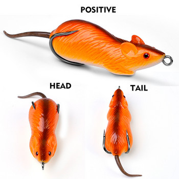 1Pcs 6cm11.5g 3D Eyes Soft Mouse Fishing Lure Плаваща изкуствена стръв Силиконова морска плувна стръв Риболовни принадлежности