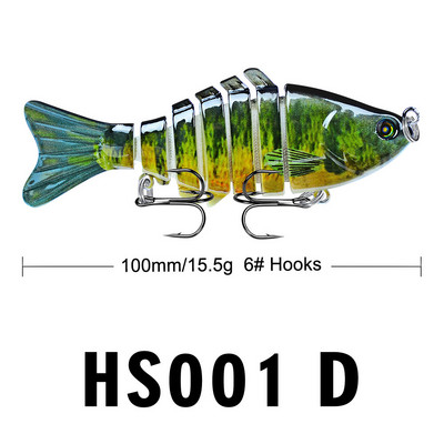 1 tk 10 cm 15 g 7-osalised Swimbait haugi voblerid Crankbait kalapüügi lant, mitme liigendiga kõva söödavarustus bassi jaoks