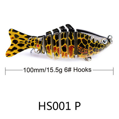 1 tk 10 cm 15 g 7-osalised Swimbait haugi voblerid Crankbait kalapüügi lant, mitme liigendiga kõva söödavarustus bassi jaoks