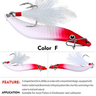 1Τμ 7g 10g 15g 20g Metal VIB Spinners Spoon Lures Artificial Bait with Feather Hook Νυχτερινό εργαλείο ψαρέματος για μπάσο