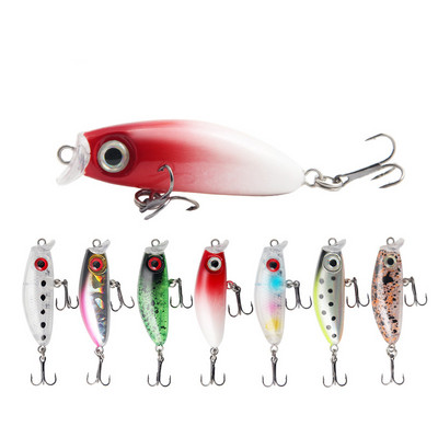 Mini úszó Minnow Wobbler horgászcsalik 4,3 cm/3g Pisztráng Műanyag kemény csali Jerkbait Crankbait Bass horgászfelszerelés