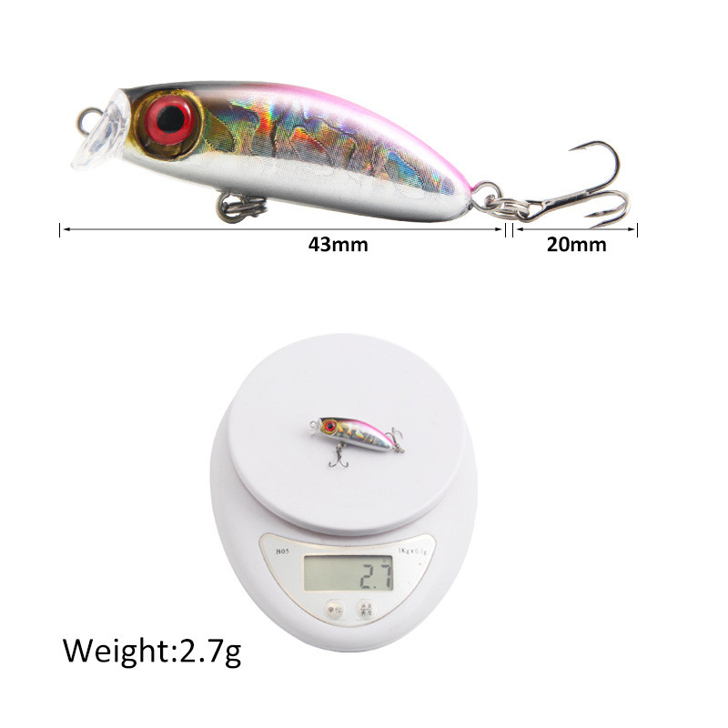 Mini plaukiojantys Minnow vobleriai žvejybos masalai 4,3 cm/3g upėtakis Dirbtinis plastikas Hard Bait Jerkbait Crankbait Bass žvejybos reikmenys
