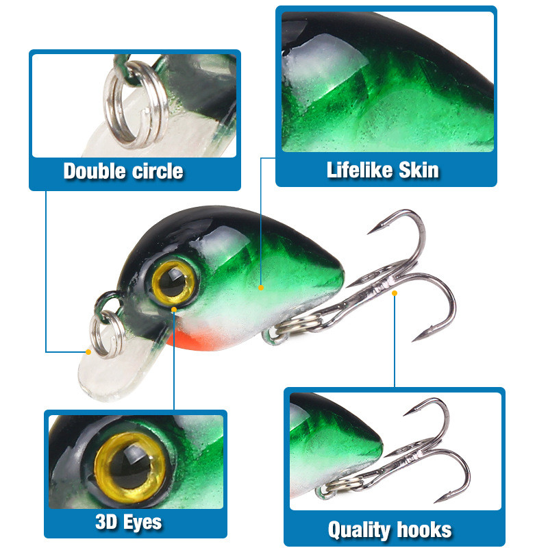 30 mm 1,6 g Crankbait воблери Риболовна примамка Изкуствена твърда CrankBait Bass Fishing Topwater Minnow Fish примамки
