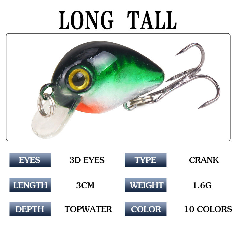 30 mm 1,6 g Crankbait воблери Риболовна примамка Изкуствена твърда CrankBait Bass Fishing Topwater Minnow Fish примамки