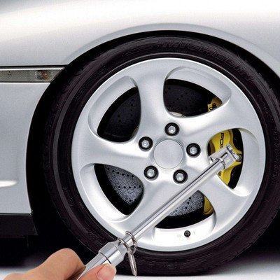 1 db riepu spiediena mērītājs, precīzs mehānisks gaisa mērītājs, metāla kāts, viena patrona riepu pārbaudītājs motociklu velosipēda auto RV SUV