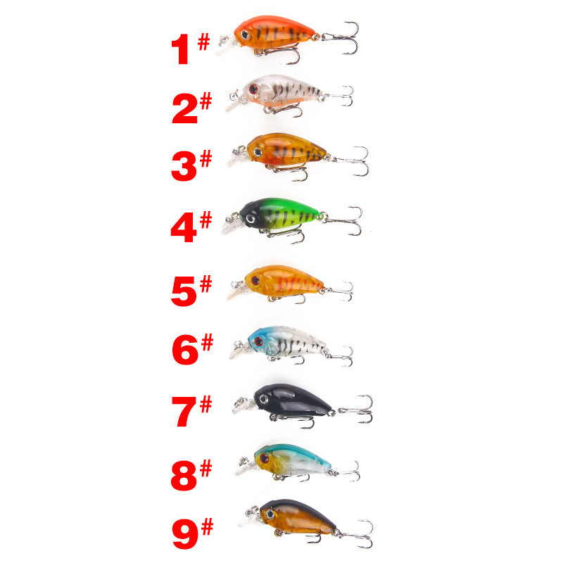 Nauji Crankbait vobleriai žvejybos masalas 4,5 cm/3,8 g Aukštos kokybės kabliukai 9 skirtingų spalvų dirbtinio masalo kietos žūklės švaistikliai