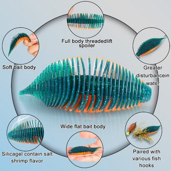 Sougayilang 5PCS Риболовна примамка Духало Gill Worm Риболовна примамка 10cm/13g 7.5cm/6g Ларва мека стръв за шаран бас щука риболов Pesca