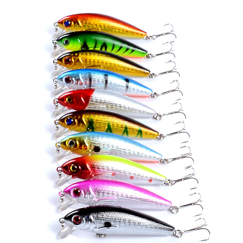 1 vnt Minnow žvejybos masalas 7,2 cm 8,7 g plaukiojantis dirbtinis plastikinis kietas masalas vobleriai 3D Eyes Crankbait Bass lydekos žvejybos reikmenys