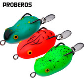 PROBEROS 1Vnt Minkštas varlės masalas 4,5cm-7g Besisukantis silikoninis žūklės masalas Plaukiojantis guminis vobleris su blizgučiais Swimbait Topwater Isca