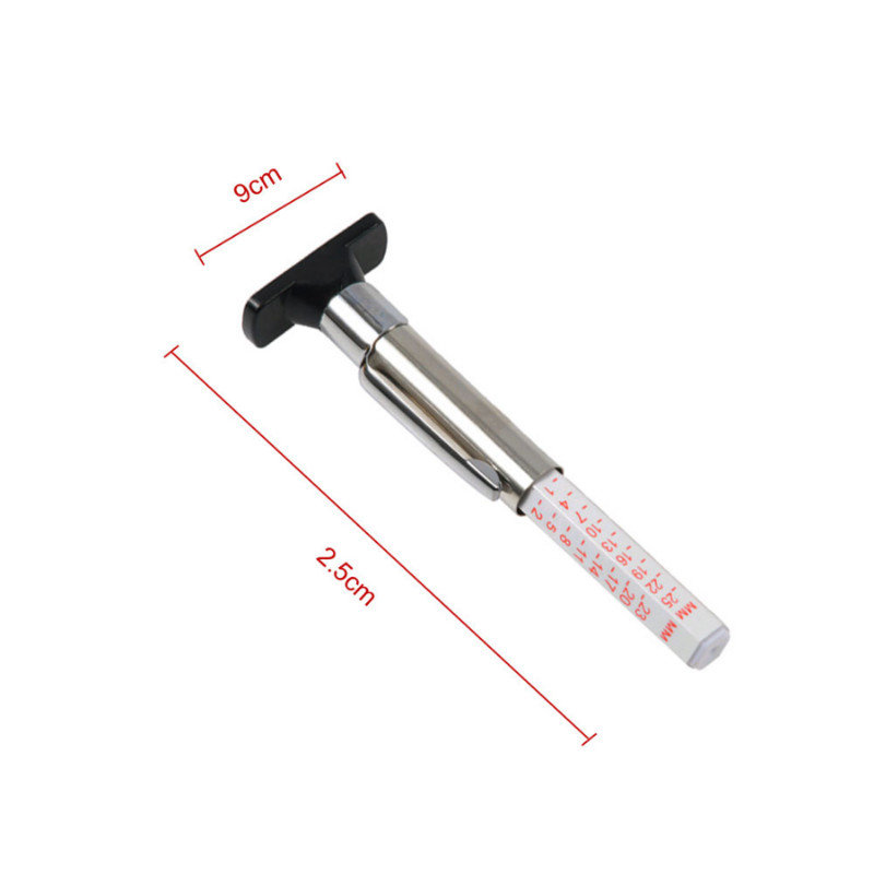 Indicator de adâncime a benzii de rulare a anvelopei de 25 mm pentru anvelope de mașină Instrument de măsurare pentru detectarea uzurii anvelopei automate pentru roți șirier Monitorizare instrumente de grosime
