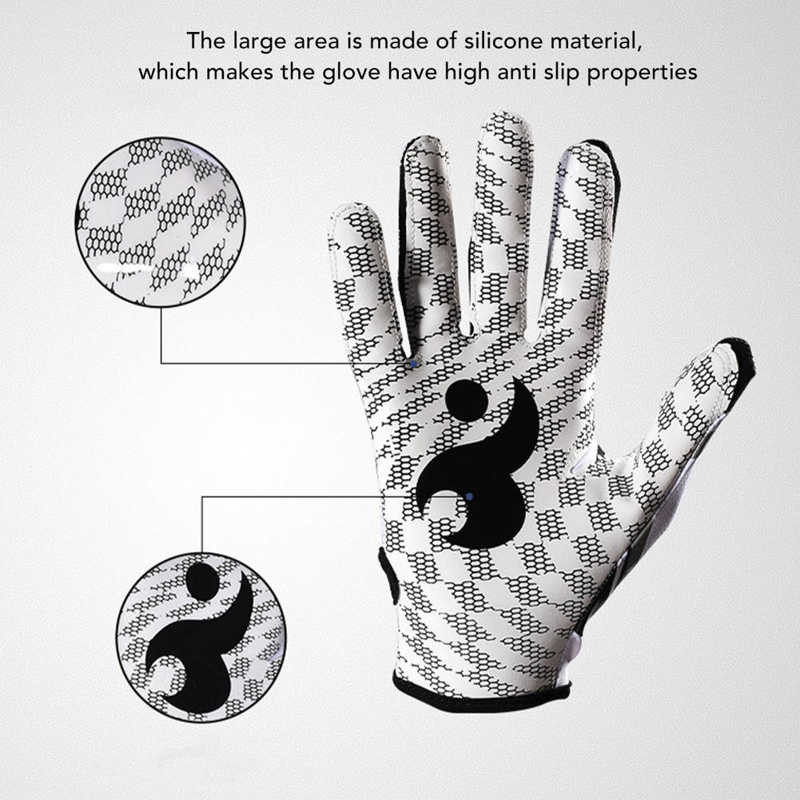 1 pora beisbolo mušimo pirštinių Amerikietiškojo futbolo pirštinės vyrams, moteriškos neslystančios gelio minkštos beisbolo pirštinės