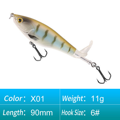 HISTAR 1buc 9cm11cm Popper moale coadă rotativă Wobblers plutitori Momeală dură 9501 Momeală de pescuit cu elice de top