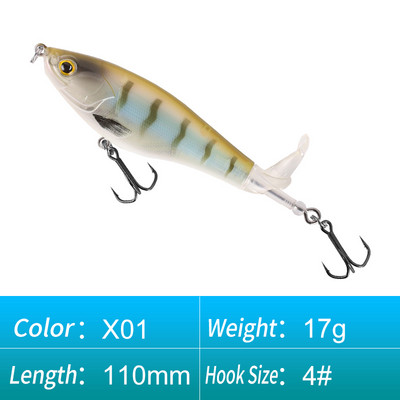 HISTAR 1buc 9cm11cm Popper moale coadă rotativă Wobblers plutitori Momeală dură 9501 Momeală de pescuit cu elice de top