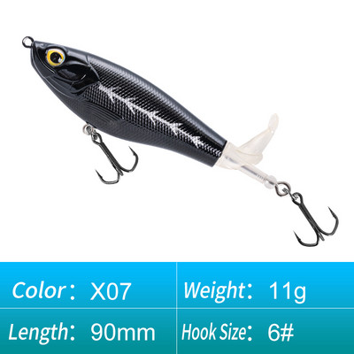 HISTAR 1buc 9cm11cm Popper moale coadă rotativă Wobblers plutitori Momeală dură 9501 Momeală de pescuit cu elice de top