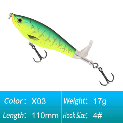 HISTAR 1buc 9cm11cm Popper moale coadă rotativă Wobblers plutitori Momeală dură 9501 Momeală de pescuit cu elice de top