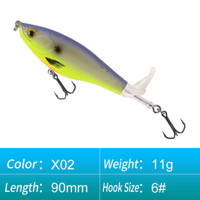 HISTAR 1buc 9cm11cm Popper moale coadă rotativă Wobblers plutitori Momeală dură 9501 Momeală de pescuit cu elice de top