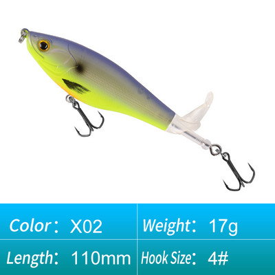 HISTAR 1buc 9cm11cm Popper moale coadă rotativă Wobblers plutitori Momeală dură 9501 Momeală de pescuit cu elice de top