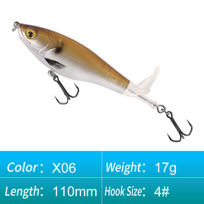 HISTAR 1buc 9cm11cm Popper moale coadă rotativă Wobblers plutitori Momeală dură 9501 Momeală de pescuit cu elice de top