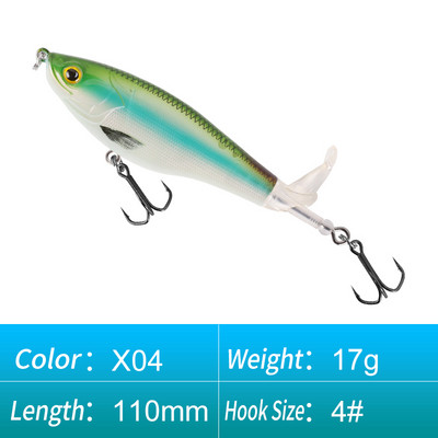 HISTAR 1buc 9cm11cm Popper moale coadă rotativă Wobblers plutitori Momeală dură 9501 Momeală de pescuit cu elice de top