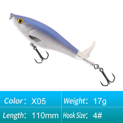 HISTAR 1buc 9cm11cm Popper moale coadă rotativă Wobblers plutitori Momeală dură 9501 Momeală de pescuit cu elice de top