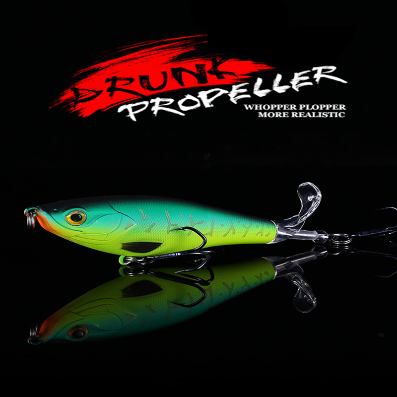 HISTAR 1buc 9cm11cm Popper moale coadă rotativă Wobblers plutitori Momeală dură 9501 Momeală de pescuit cu elice de top