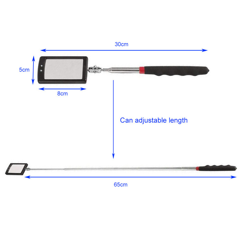 Oglinda de inspectare a peretelui interior antiderapant cu LED de jos a vehiculului Articulație sferică duală Rotire de 360 de grade Instrument de detectare a reparațiilor auto