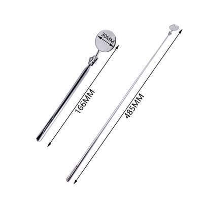 50 mm/30 mm skersmens nerūdijančio plieno automobilio teleskopinio veidrodžio aptikimo objektyvo apžiūros apvalaus veidrodžio 360 taisymo įrankiai mechanikui